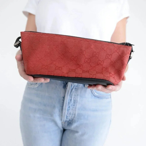 Gucci GG Canvas Red Boat  Pochette Mini Bag Purse - Picture 5 of 16